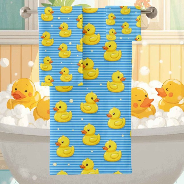 Conjunto de toalla de baño de pato de goma para be (Subido por el creador)