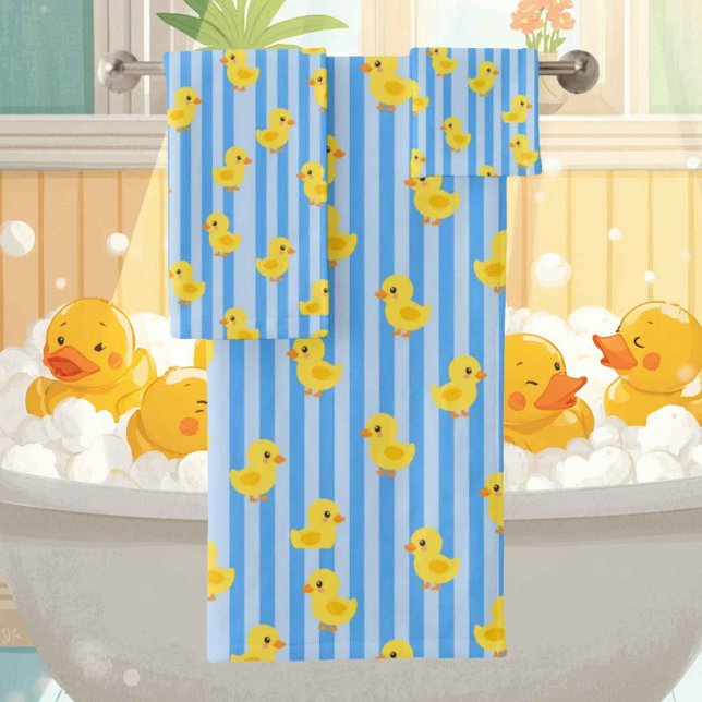 Conjunto de toalla de baño de pato de goma para be (Subido por el creador)