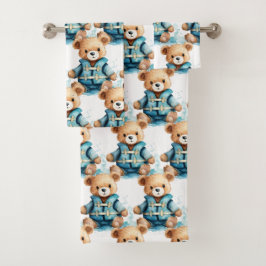 Conjunto de toalla de baño para niño | Osos de pel
