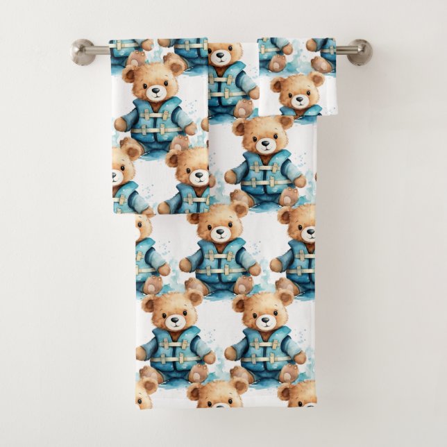 Conjunto de toalla de baño para niño | Osos de pel (In situ)