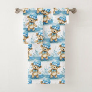 Conjunto de toalla de baño para niño   Osos de pel