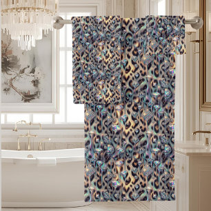 Conjunto de toallas con estampado de leopardo de n