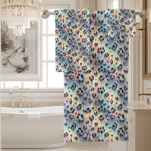 Conjunto de toallas con estampado de leopardo de n
