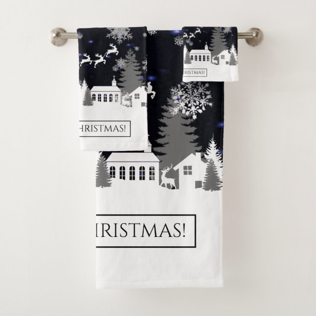 Conjunto de toallas de aldea para navidades (In situ)