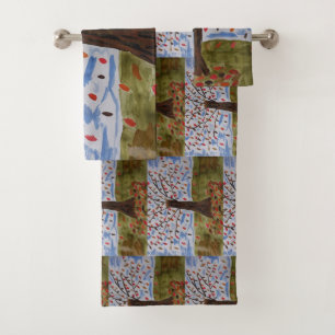 Conjunto de toallas de árbol de otoño