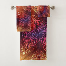 Conjunto de toallas de baño abstractas de varios c