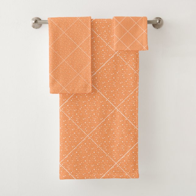 CONJUNTO DE TOALLAS DE BAÑO ABSTRACTO LUXE NARANJA (In situ)