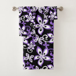 CONJUNTO DE TOALLAS DE BAÑO ALOHA HAWAII (NEGRO/PU