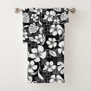 CONJUNTO DE TOALLAS DE BAÑO ALOHA VIERNES (NEGRO)