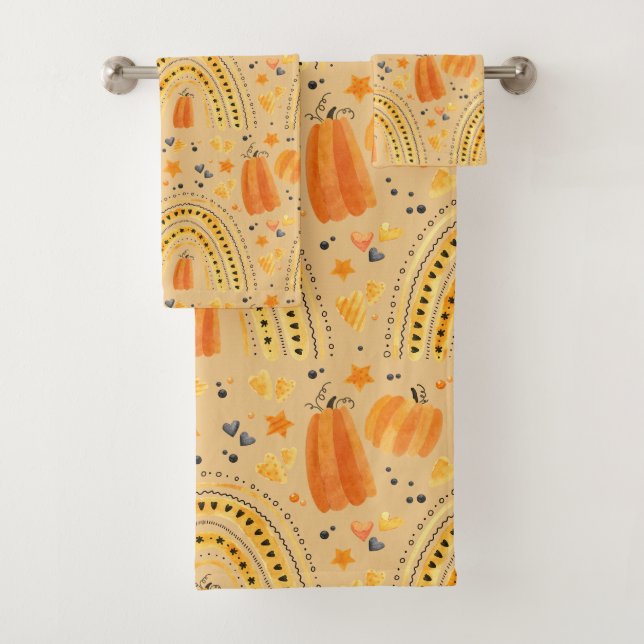 Conjunto de toallas de baño arcoiris de Boho de ot (In situ)