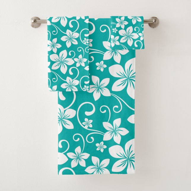 CONJUNTO DE TOALLAS DE BAÑO AZUL HAWAII (VERDE AZU (In situ)