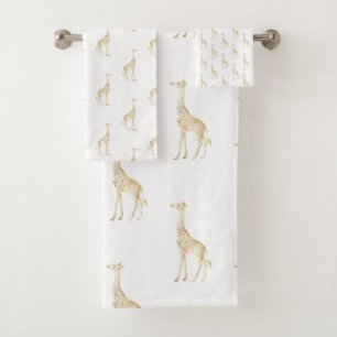 CONJUNTO DE TOALLAS DE BAÑO BLANCO ORO GIRAFFE JUN