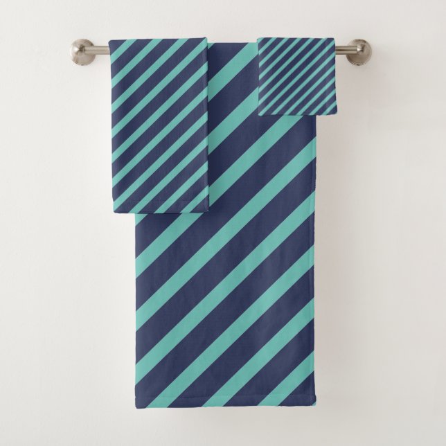 CONJUNTO DE TOALLAS DE BAÑO CLÁSICO NAVY AQUA STRI (In situ)