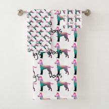 Conjunto de toallas de baño con logotipo de perros