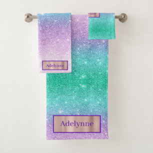 Conjunto de toallas de baño con nombre personaliz