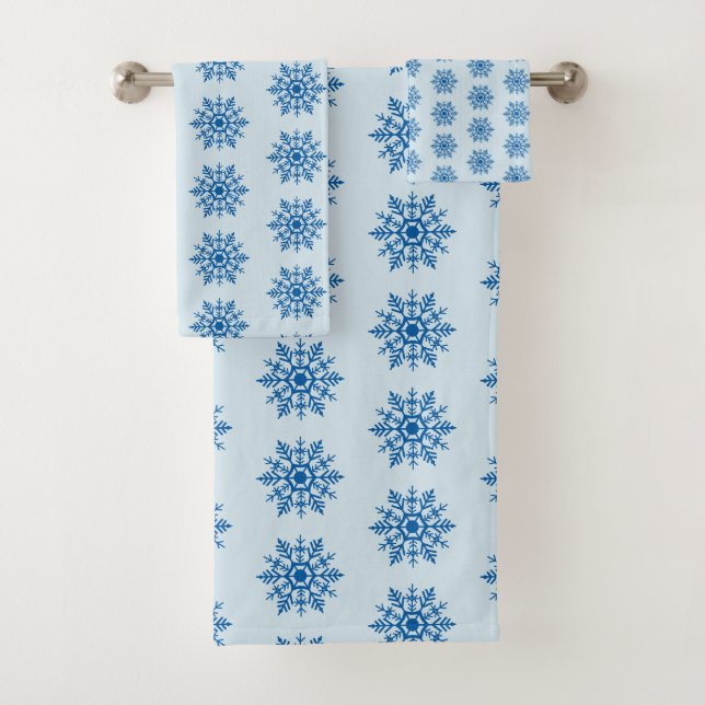Conjunto de toallas de baño con patrón de copo de  (In situ)