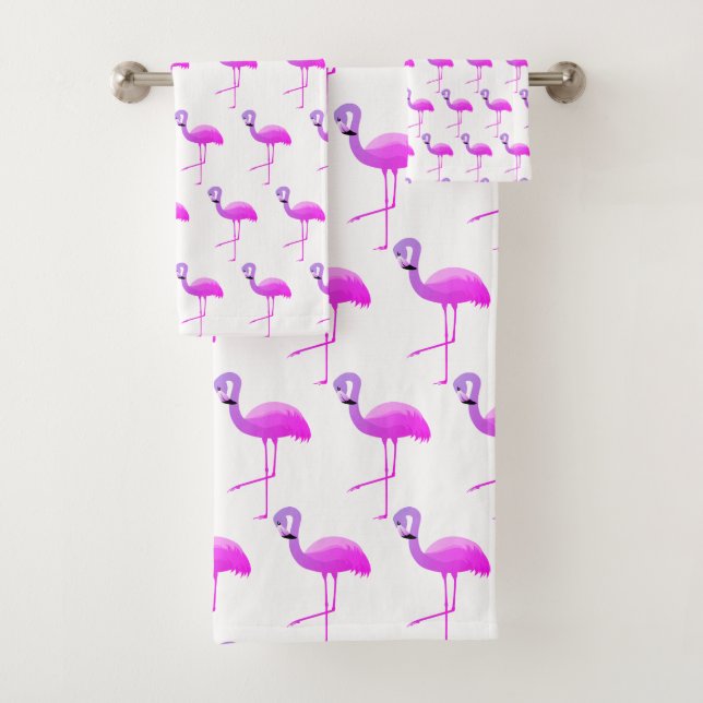 CONJUNTO DE TOALLAS DE BAÑO CON PATRÓN DE FLAMINGO (In situ)