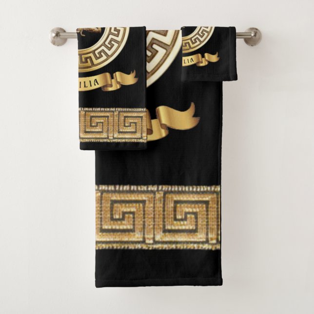 Conjunto de toallas de baño con símbolo de Sicilia (In situ)