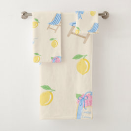 Conjunto de toallas de baño costeras con lazo coqu