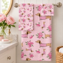 Conjunto de toallas de baño Dachshund Doxie + Peon