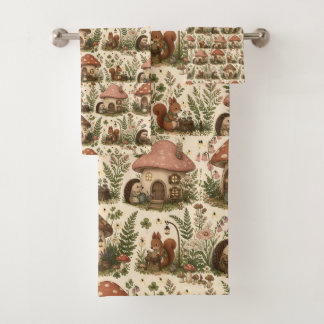 Conjunto de toallas de baño de animales del bosque
