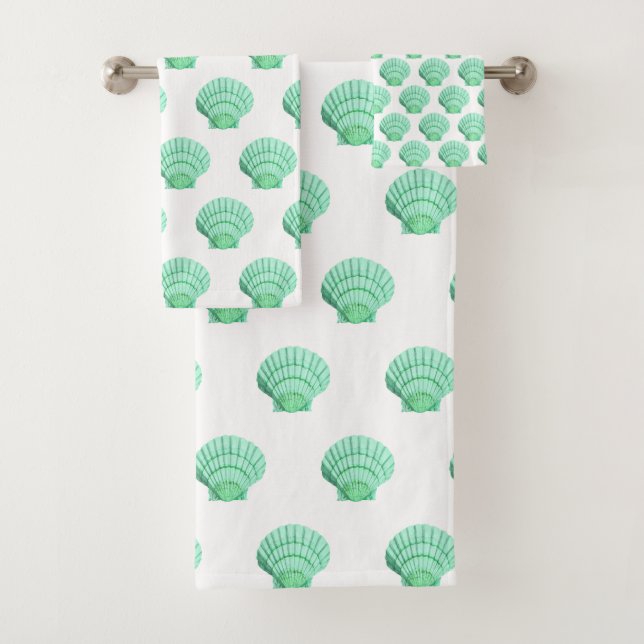 CONJUNTO DE TOALLAS DE BAÑO DE AQUA BLANCA VERDE (In situ)