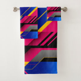 Conjunto de toallas de baño de arte con formas geo