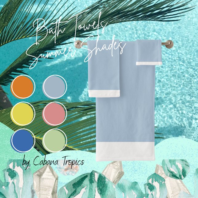 Conjunto de toallas de baño de borde azul y blanco (Subido por el creador)