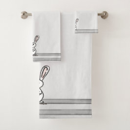 Conjunto de toallas de baño de Bunny figdewdrops