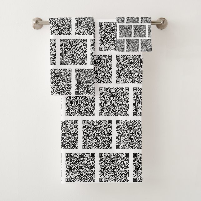 Conjunto de toallas de baño de código QR personali (In situ)