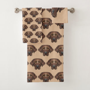 Conjunto de toallas de baño de diseño de perro de 