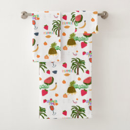 conjunto de toallas de baño de estilo tropical