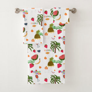 conjunto de toallas de baño de estilo tropical