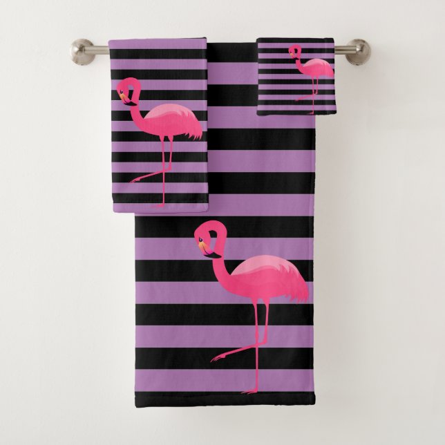 CONJUNTO DE TOALLAS DE BAÑO DE FLAMINGO DE LA HUEL (In situ)