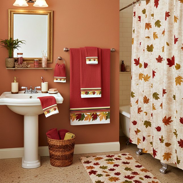 Conjunto de toallas de baño de hojas de otoño (Subido por el creador)