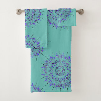 Conjunto de toallas de baño de Mandala verde azul