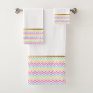 CONJUNTO DE TOALLAS DE BAÑO DE ORO PASTEL PINK CHE