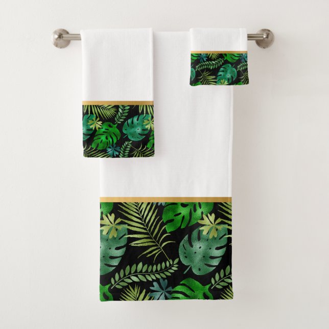 CONJUNTO DE TOALLAS DE BAÑO DE ORO TROPICAL EMERAL (In situ)