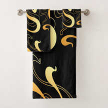 Conjunto de toallas de baño de patrón amarillo