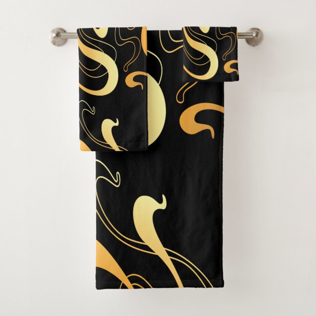 Conjunto de toallas de baño de patrón amarillo (In situ)