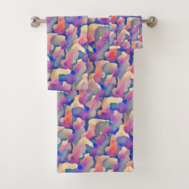 Conjunto de toallas de baño de patrón de color agu