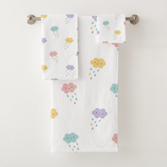 Conjunto de toallas de baño de patrón de nubes Pas (In situ)
