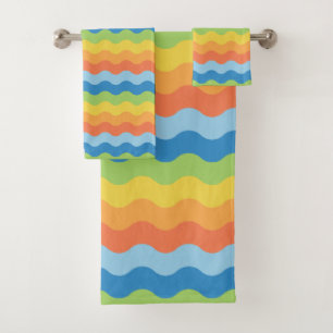 Conjunto de toallas de baño de patrón de ondas m