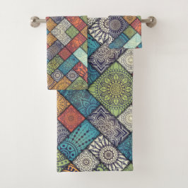 Conjunto de toallas de baño de patrón diagonal col