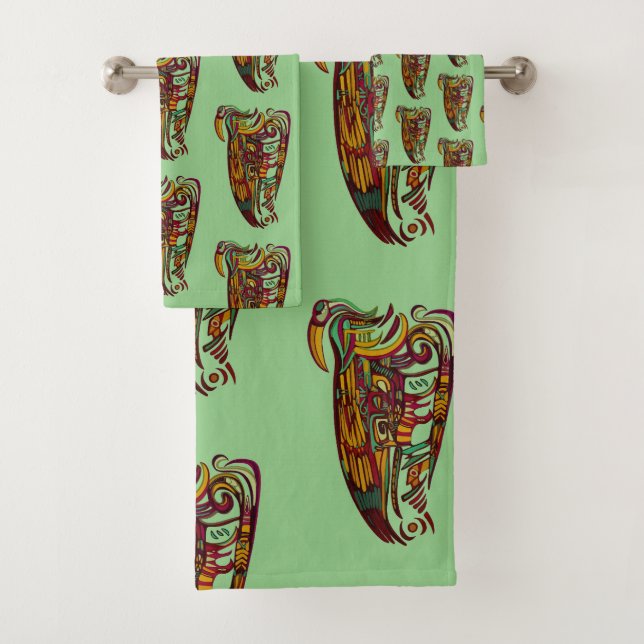 conjunto de toallas de baño de plumas oscuras trop (In situ)