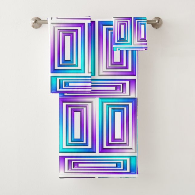 conjunto de toallas de baño de rectángulos geométr (In situ)