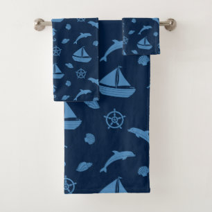 conjunto de toallas de baño de vida marina
