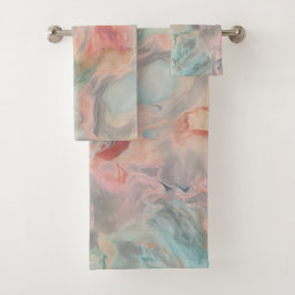 CONJUNTO DE TOALLAS DE BAÑO GRAY DE MÁRMOL IMPRESI
