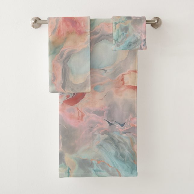 CONJUNTO DE TOALLAS DE BAÑO GRAY DE MÁRMOL IMPRESI (In situ)