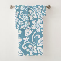 CONJUNTO DE TOALLAS DE BAÑO ISLAND PLUMERIA (AZUL